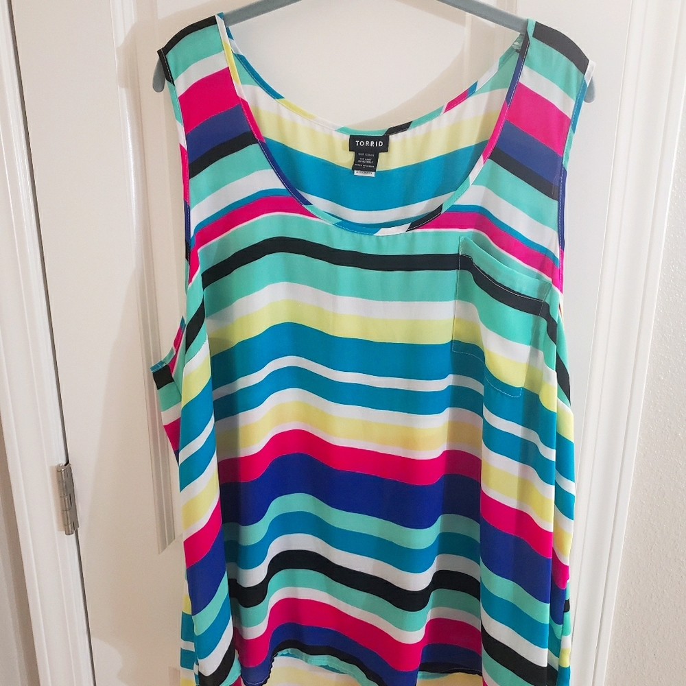 Striped multi colored blouse